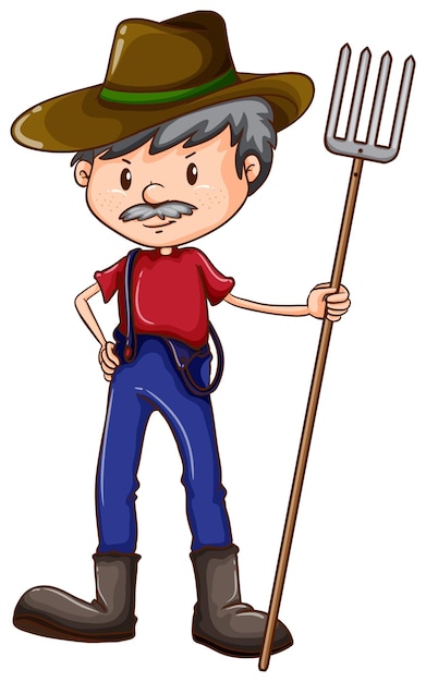 Free Vector a sketch of a farmer