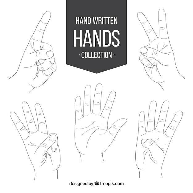 Free vector sketch of sign language