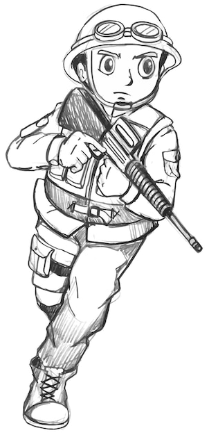 A sketch of a soldier