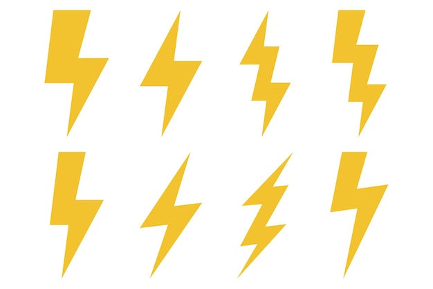 Free vector sketch style lightning bolts