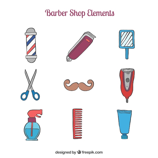 Sketches barber shop accessory collection