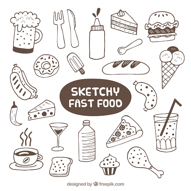 Sketches fast food collection