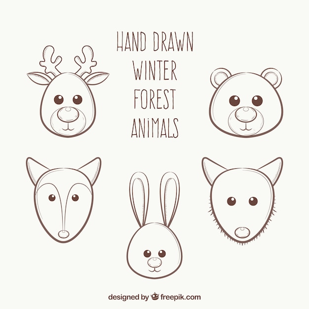 Free Vector sketches of lovely animals