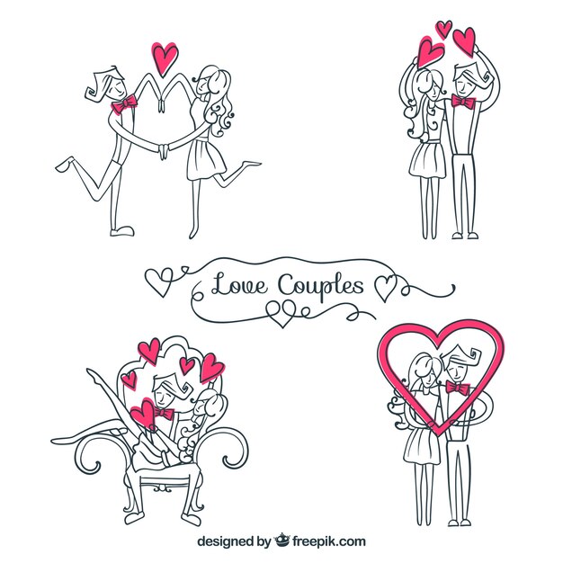 Sketches lovely couples pack