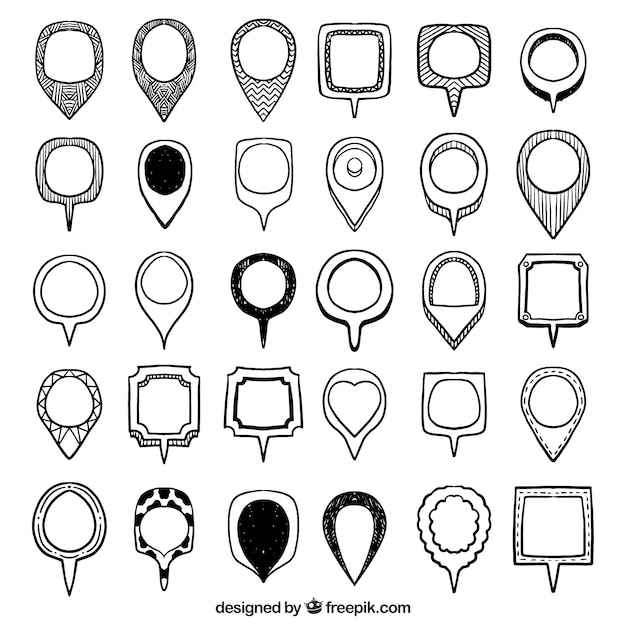 Free Vector sketches pointer collection