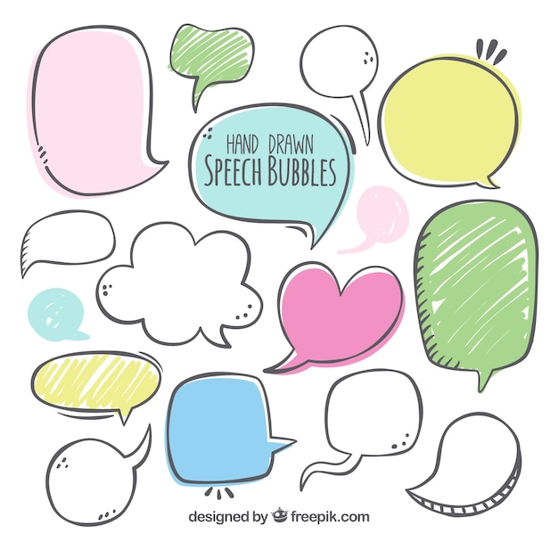 Sketches of speech bubbles pack