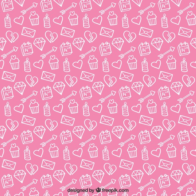 Sketches valentine elements pattern