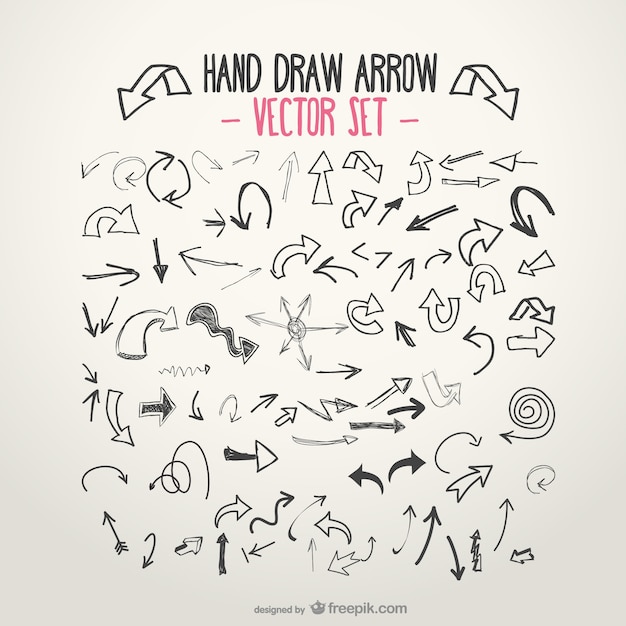 Free Vector sketchy arrow set