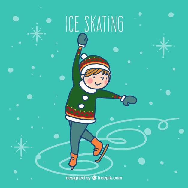 Sketchy boy doing ice skating