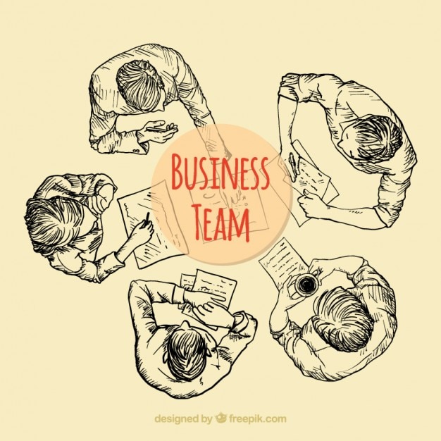 Free Vector sketchy business team