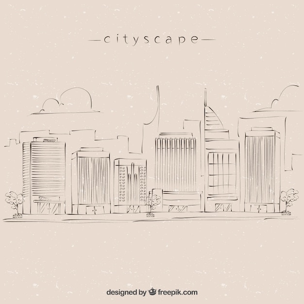 Free Vector sketchy cityscape background