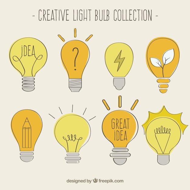 Sketchy creative light bulbs