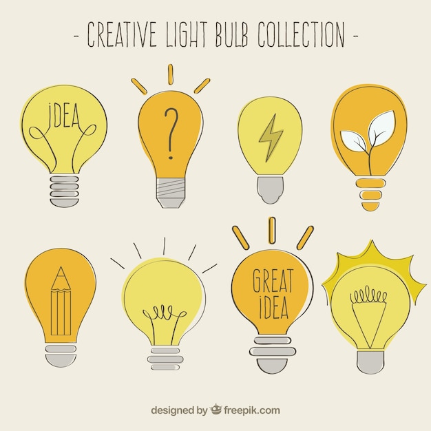 Sketchy creative light bulbs