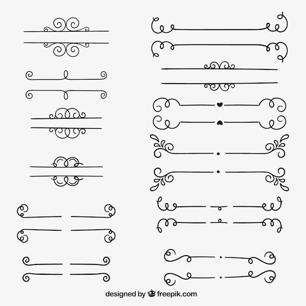 Free vector sketchy dividers collection