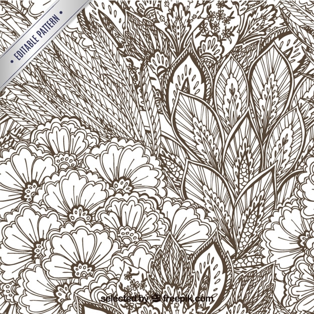 Free Vector sketchy floral pattern