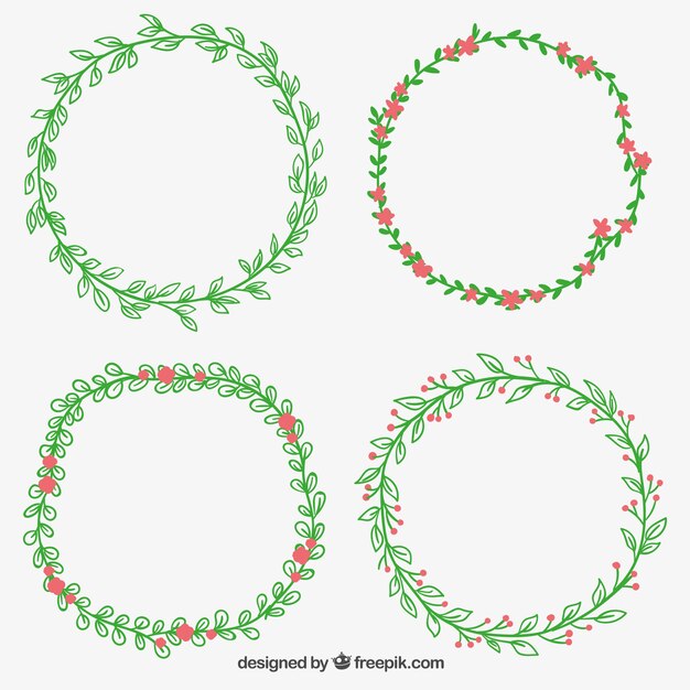 Sketchy floral wreaths