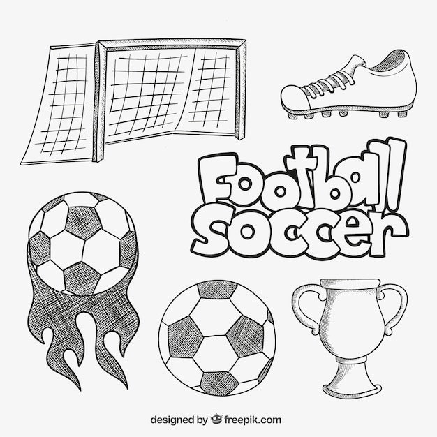 Free Vector sketchy football elements