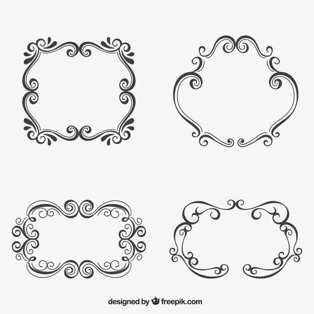 Sketchy ornamental frames