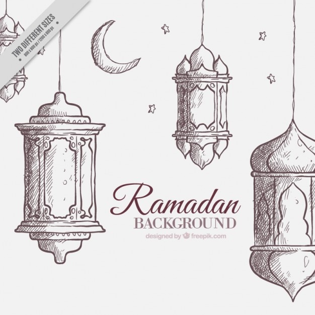 Free vector sketchy ramadan background