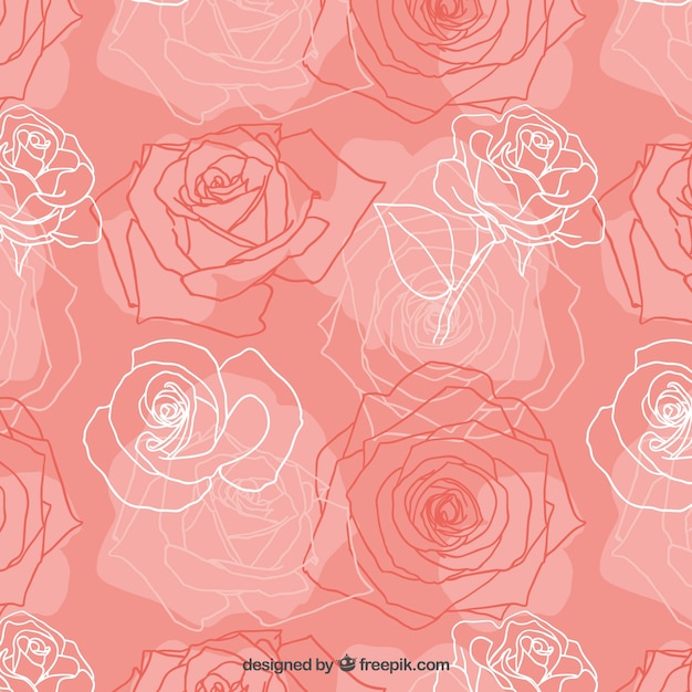 Free vector sketchy roses pattern