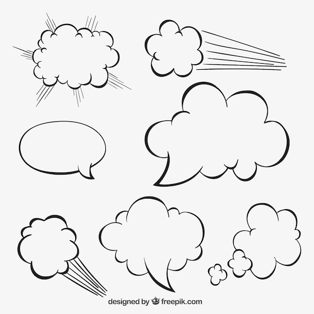 Free Vector sketchy speech bubbles