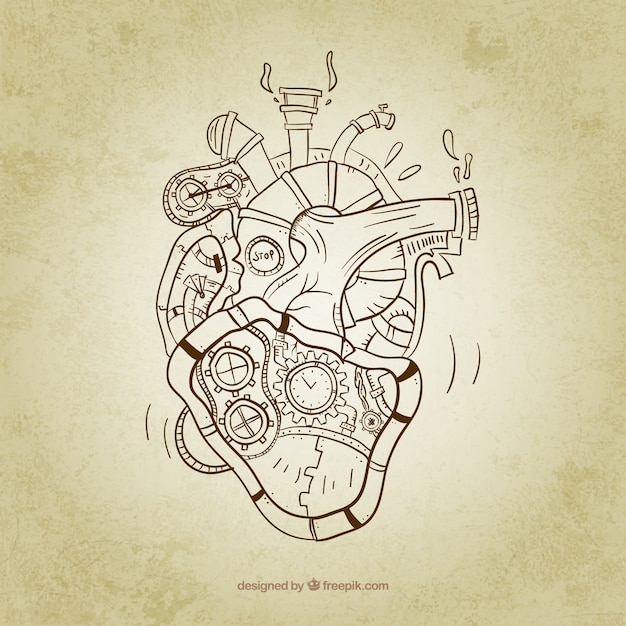 Sketchy steampunk heart