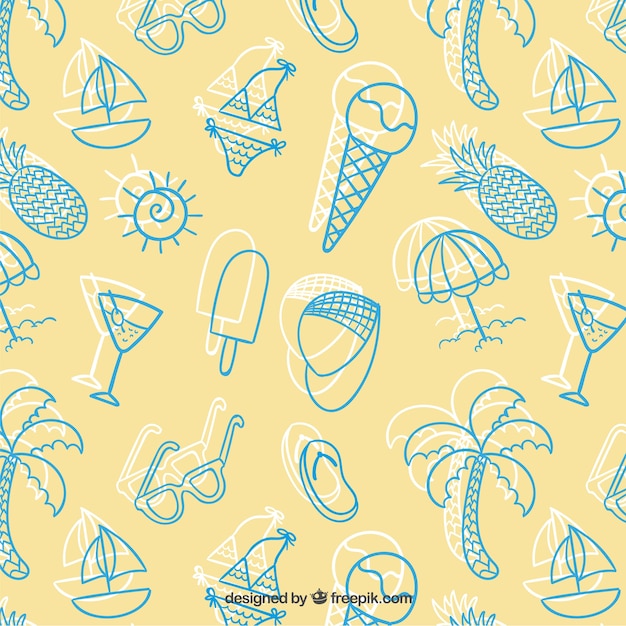 Free Vector sketchy summer pattern