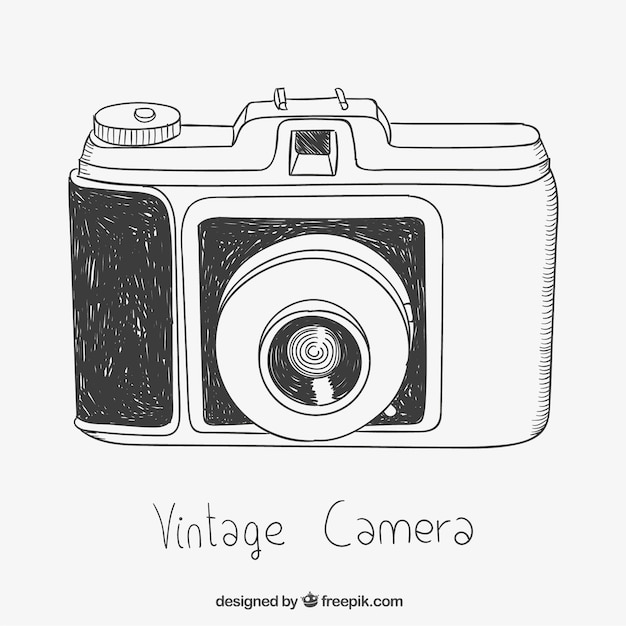 Free vector sketchy vintage camera