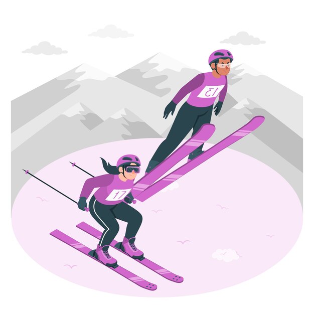 Ski competition concept illustration