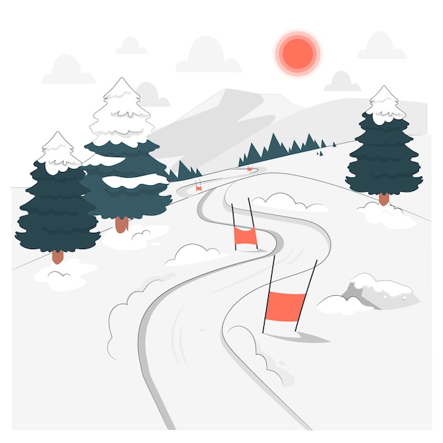 Free Vector ski slope concept illustration