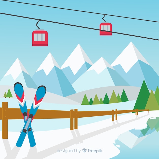 Ski station background