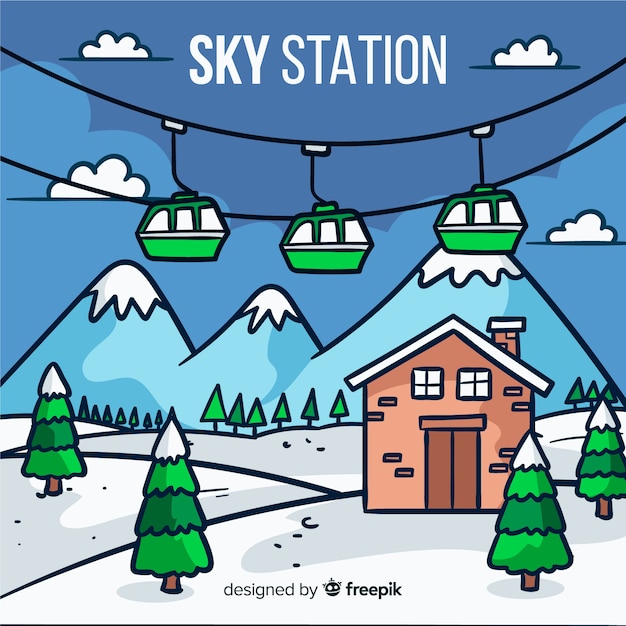 Free vector ski station background