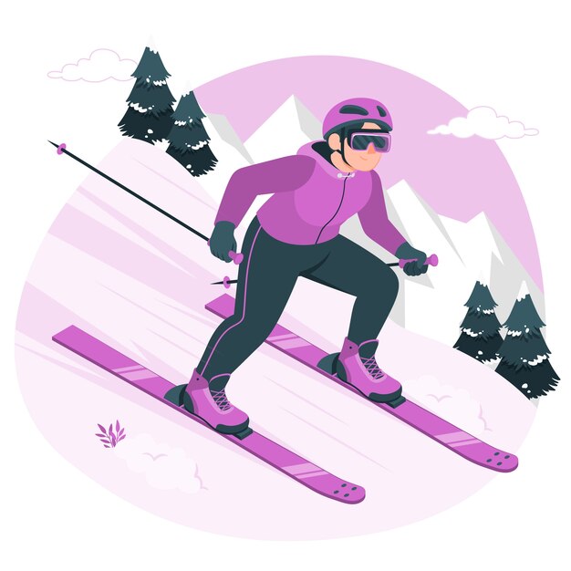 Skier  concept illustration