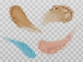 Free vector skin foundation smear brush strokes beauty makeup