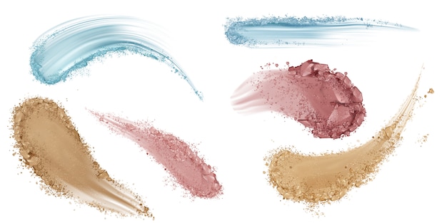 Free Vector skin foundation smear brush strokes