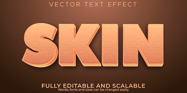 Skin text effect, editable human and cartoon text style