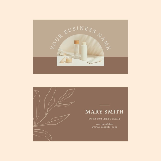 Skincare business card template vector