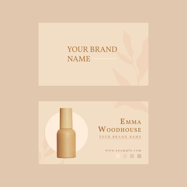 Skincare business card template vector