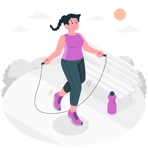 Free Vector skipping rope concept illustration