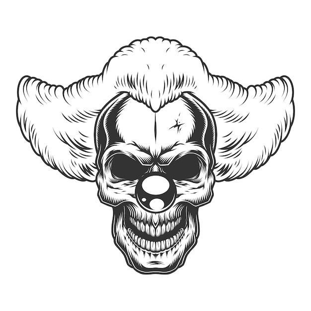 Skull angry clown