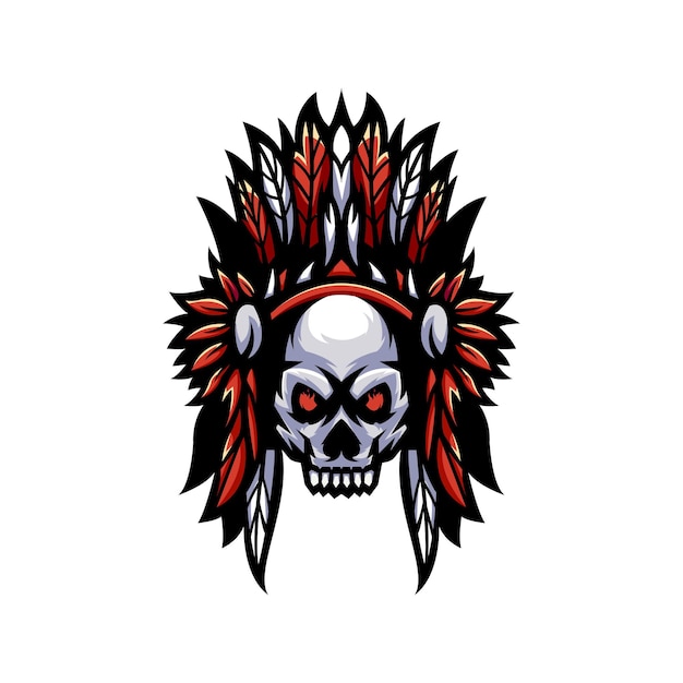 Free Vector skull apache mascot illustration