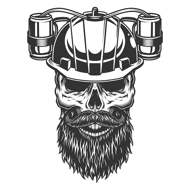 Free Vector skull in the beer helmet