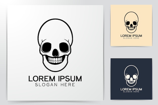 Free vector skull bones logo ideas. inspiration logo design. template vector illustration. isolated on white background