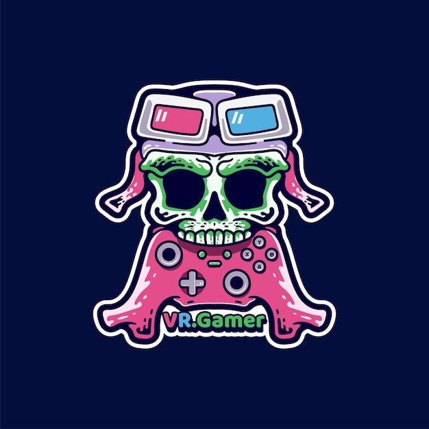 Skull Gamer Illustration Modern Style sticker