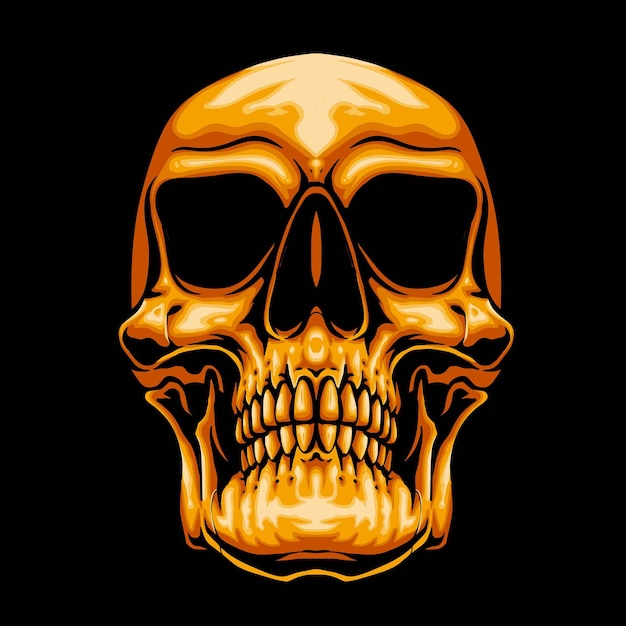 Skull gold head vector logojpg