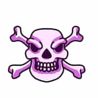 Free vector skull hallowen doodle icon