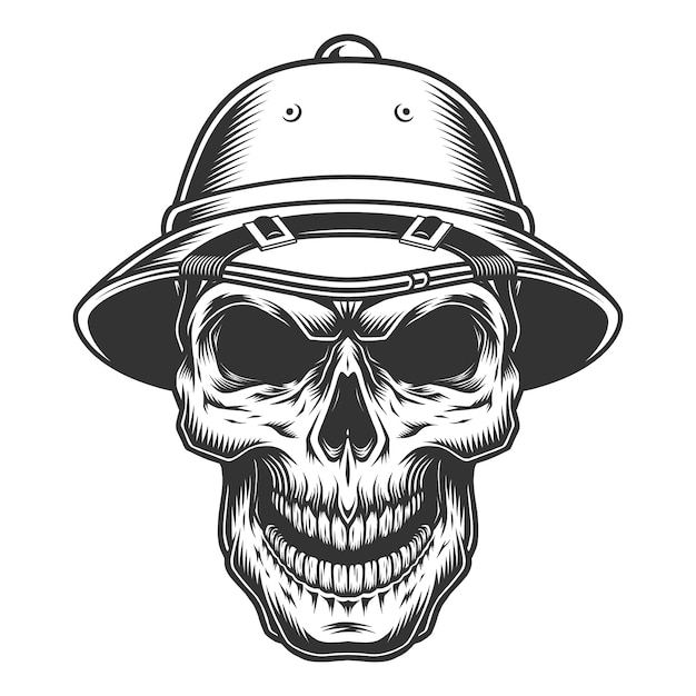 Skull in the safari hat