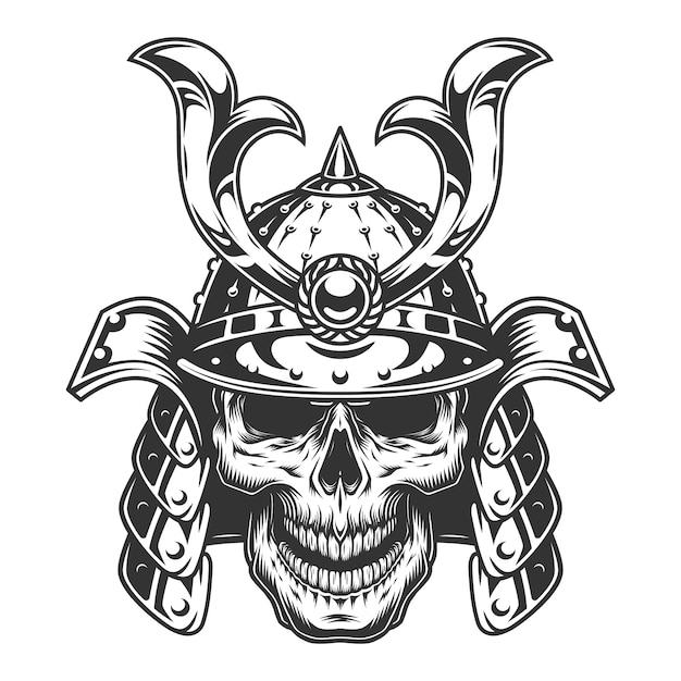 Free Vector skull in samurai helmet