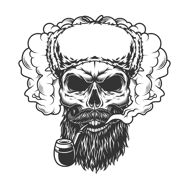 Free Vector skull in smoke cloud