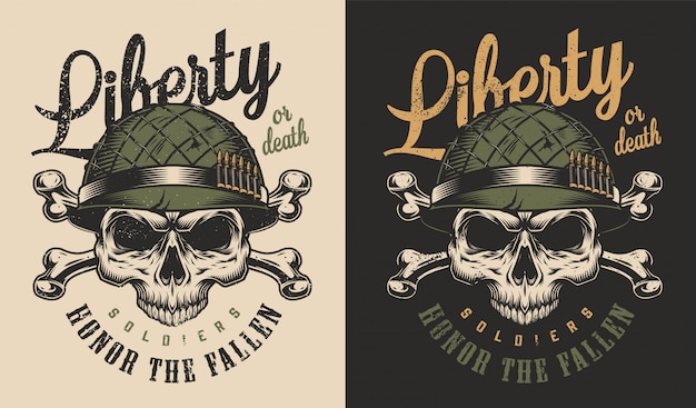 Free Vector skull t-shirt print concept